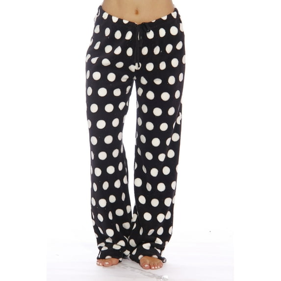 Just Love Plush Pajama Pants for Women - Petite to Plus Size Sleepwear (Dots, 1X Plus)