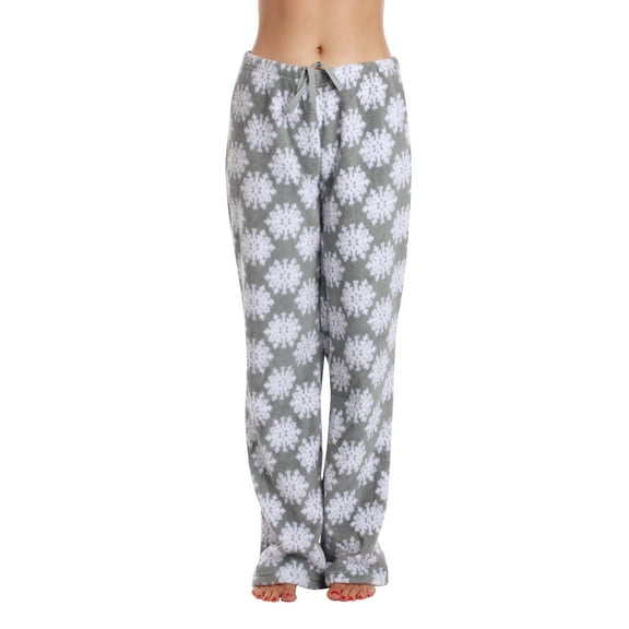 Just Love Plush Pajama Pants for Women - Petite to Plus Size Sleepwear (Grey - Snowflake, X-Small)