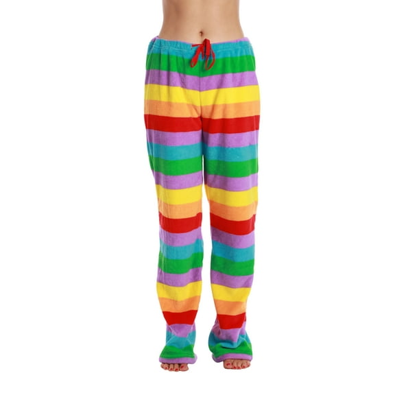 Just Love Plush Pajama Pants for Women - Petite to Plus Size Sleepwear (Multi - Rainbow, Large)