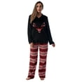 thumbnail image 1 of Just Love Plush Pajama Sets for Women 6742-10122-1X (Black - Reindeer Snowflake, 3X), 1 of 3