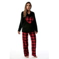 thumbnail image 1 of Just Love Plush Pajama Sets for Women (Black - Buffalo Plaid, 2X), 1 of 2