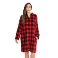 thumbnail image 1 of Just Love Plush Zipper Lounger Robe 6810-10114-1X (Buffalo Plaid Red, Large), 1 of 3