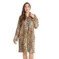 thumbnail image 1 of Just Love Plush Zipper Lounger Robe 6810-10114-1X (Leopard, 2X), 1 of 3
