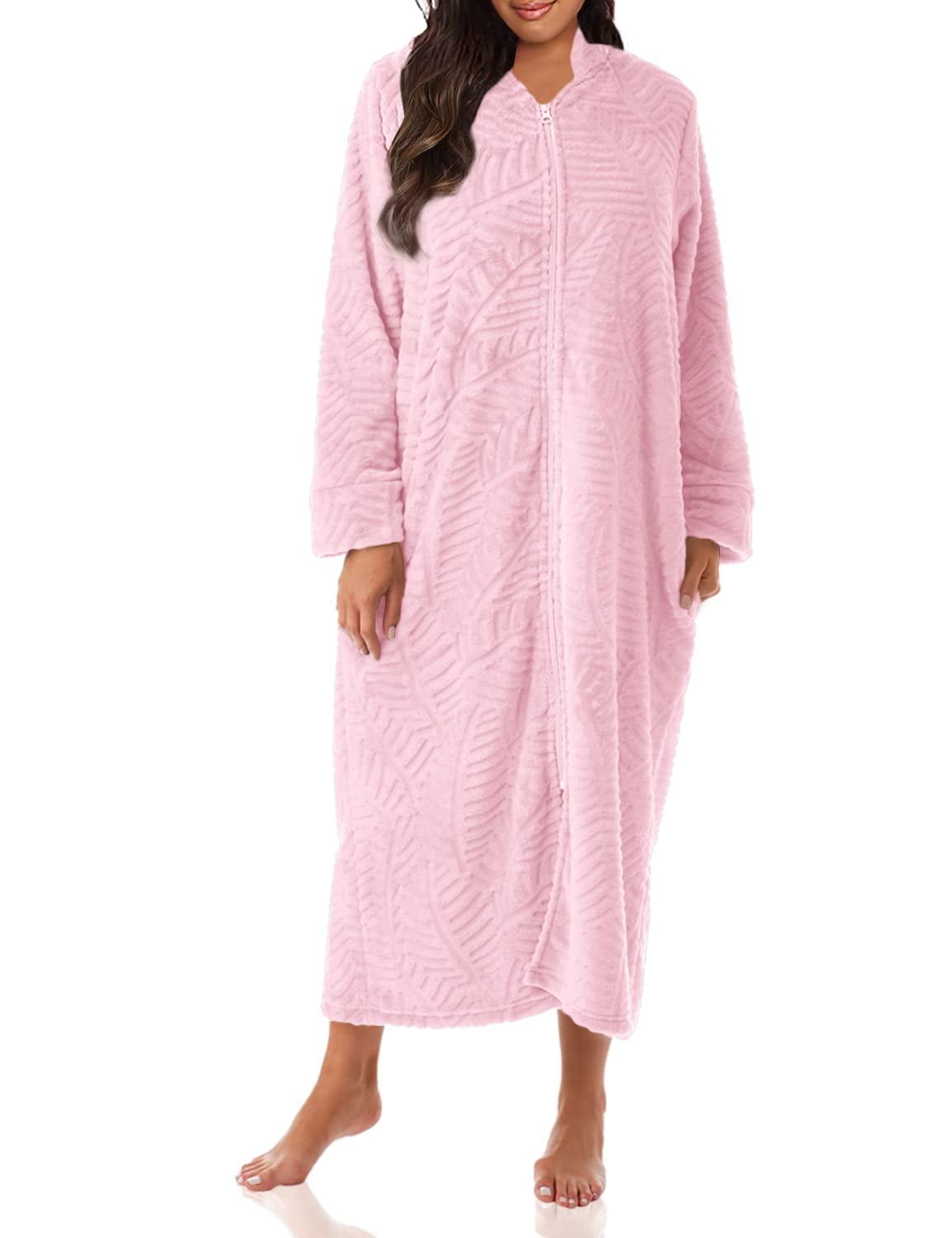Just Love Plush Zipper Lounger Robe (Pink, 2X) - Walmart.com