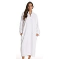thumbnail image 1 of Just Love Plush Zipper Lounger Robe (White, 3X), 1 of 3