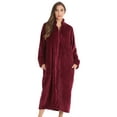 thumbnail image 1 of Just Love Plush Zipper Lounger Robe (Wine, 2X), 1 of 2
