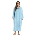 thumbnail image 1 of Just Love Plush Zipper Lounger Robe for Women (Light Blue, 2X), 1 of 4
