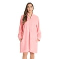 thumbnail image 1 of Just Love Plush Zipper Lounger Short Robe (Coral, Small), 1 of 3