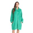 thumbnail image 1 of Just Love Plush Zipper Lounger Short Robe (Green, X-Large), 1 of 3