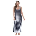 thumbnail image 1 of Just Love Racer Back Solid Tank Dress with Bungee (Navy White Stripe, Medium), 1 of 3