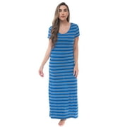 Just Love Short Sleeve Dress with Stripes 2183 (Royal Stripe, 3X)