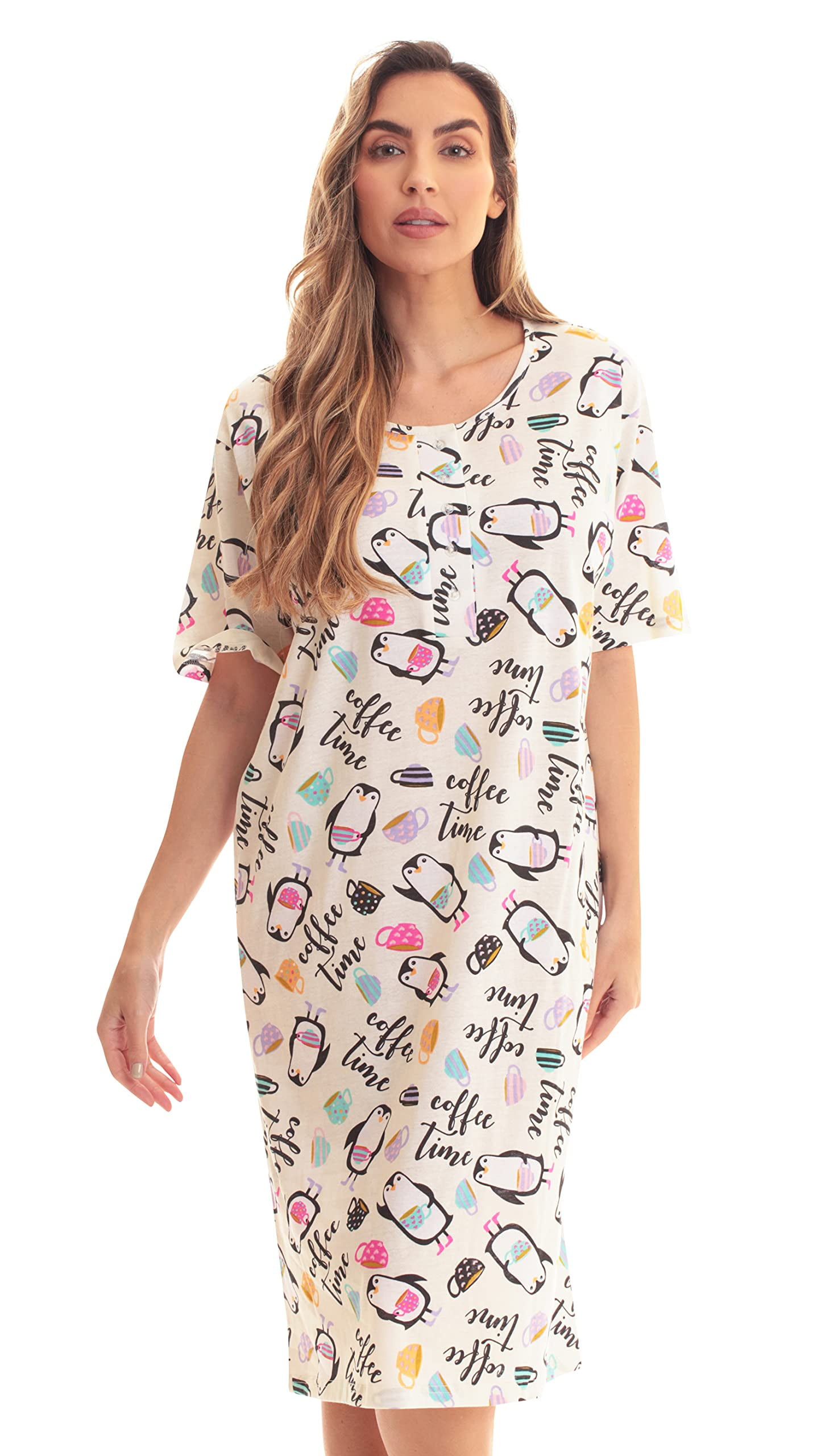 Just Love Short Sleeve Nightgown / Night Shirts Sleep Dress for