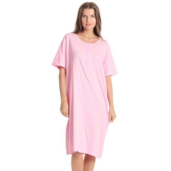 Just Love Short Sleeve Nightgown / Night Shirts Sleep Dress for Women (Solid Pink, Medium)