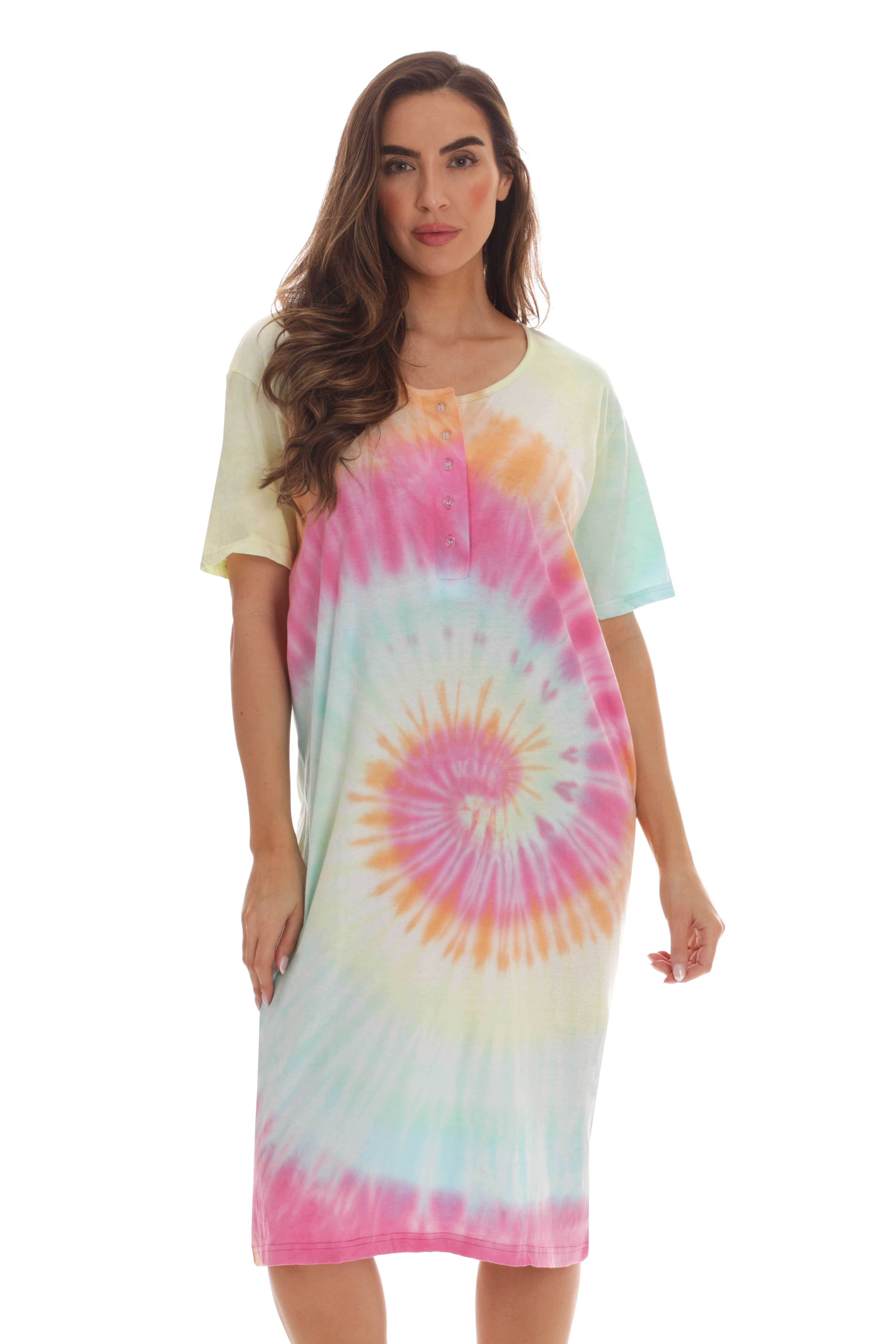 Just Love Short Sleeve Nightgown / Night Shirts Sleep Dress for Women (Tie  Dye Pastel Swirl, 2X) - Walmart Business Supplies