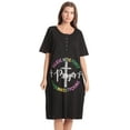thumbnail image 1 of Just Love Short Sleeve Nightgown Oversized Screen Print Sleep Dress for Women (Black - Believe In The Power, Large), 1 of 3