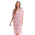 thumbnail image 1 of Just Love Short Sleeve Nightgown Sleep Dress for Women (2X, Pink - Cupcake Pop), 1 of 3