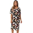 thumbnail image 1 of Just Love Short Sleeve Nightgown Sleep Dress for Women 4360-10018-GRY-1X (Black - Holiday Mixed, Large), 1 of 3