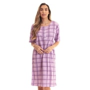 Just Love Short Sleeve Nightgown Sleep Dress for Women 4360-10018-GRY-1X (Purple - Plaid, 3X)