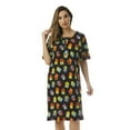 thumbnail image 1 of Just Love Short Sleeve Nightgown Sleep Dress for Women (Black - Fun Owl, 1X Plus), 1 of 4