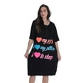 thumbnail image 1 of Just Love Short Sleeve Nightgown Sleep Dress for Women (Black - I Heart My PJs, Large), 1 of 3