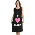 thumbnail image 1 of Just Love Short Sleeve Nightgown Sleep Dress for Women (Black - I Heart Sleep, Large), 1 of 3