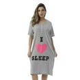 thumbnail image 1 of Just Love Short Sleeve Nightgown Sleep Dress for Women (Grey - I Heart Sleep, Large), 1 of 3