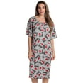 thumbnail image 1 of Just Love Short Sleeve Nightgown Sleep Dress for Women (Grey - I Heart Sleep, Large), 1 of 3