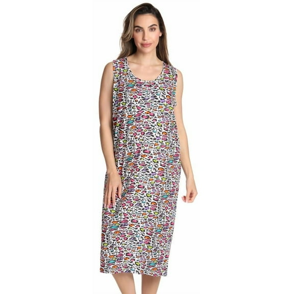 Just Love Short Sleeve Nightgown Sleep Dress for Women (Multi - Colorful Cheetah, Small)