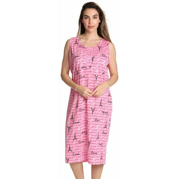 Just Love Short Sleeve Nightgown Sleep Dress for Women (Pink - Paris, Large)