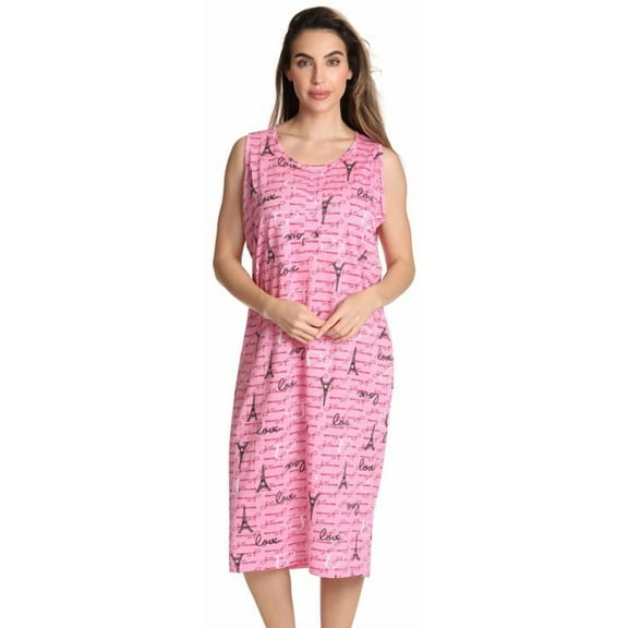 Just Love Short Sleeve Nightgown Sleep Dress for Women (Pink - Paris, Small)