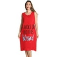 thumbnail image 1 of Just Love Short Sleeve Nightgown Sleep Dress for Women (Red - Woke Up Like This, 3X), 1 of 3