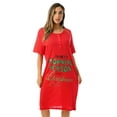 thumbnail image 1 of Just Love Short Sleeve Nightgown Sleep Dress for Women Sleepwear 4361-197-M (Grey - Christmas Wine, 2X), 1 of 2