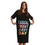 Just Love Short Sleeve Nightgown Sleep Dress for Women Sleepwear (Black - Casual Friday, Small)