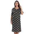 thumbnail image 1 of Just Love Short Sleeve Nightgown Sleep Dress for Women Sleepwear (Black - Skull Crossbones, Small), 1 of 3