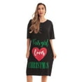 thumbnail image 1 of Just Love Short Sleeve Nightgown Sleep Dress for Women Sleepwear (Black - This Girl Loves Xmas, 2X), 1 of 3