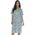 thumbnail image 1 of Just Love Short Sleeve Nightgown Sleep Dress for Women Sleepwear (Blue - Unicorns and Rainbows, 2X), 1 of 3
