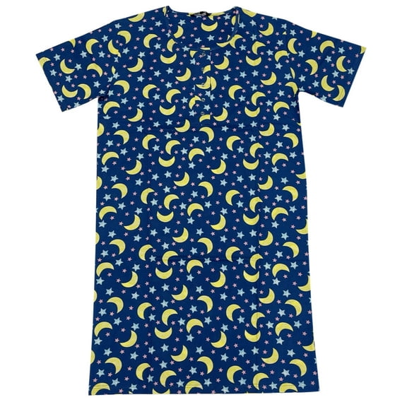 Just Love Short Sleeve Nightgown Sleep Dress for Women Sleepwear (Swirl Moon and Stars, Large)