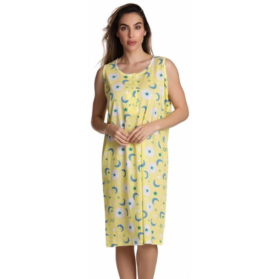 Just Love Short Sleeve Nightgown Sleep Dress for Women (Yellow - Celestial Glow, Small)