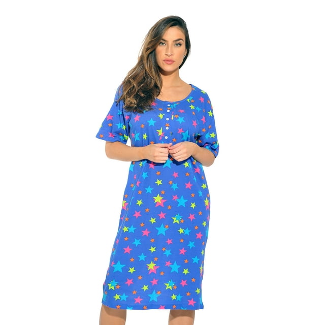 Just Love Short Sleeve Nightgown Sleep Dress for Women - Walmart.com