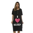 thumbnail image 1 of Just Love Short Sleeve Nightgown Sleepwear for Women (Black - I Heart Sleep, 2X), 1 of 3