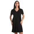 thumbnail image 1 of Just Love Short Sleeve Nightgown for Women – Cozy, Lightweight Sleepwear with Classic Design (Solid Black, 1X), 1 of 3