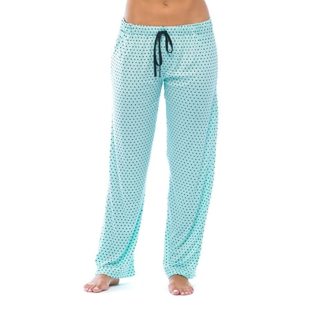 Just Love Silky Soft Women's Pajama Pants - Stretchy Sleepwear for a Great Night's Rest (Aqua With Black Dots, 3X)