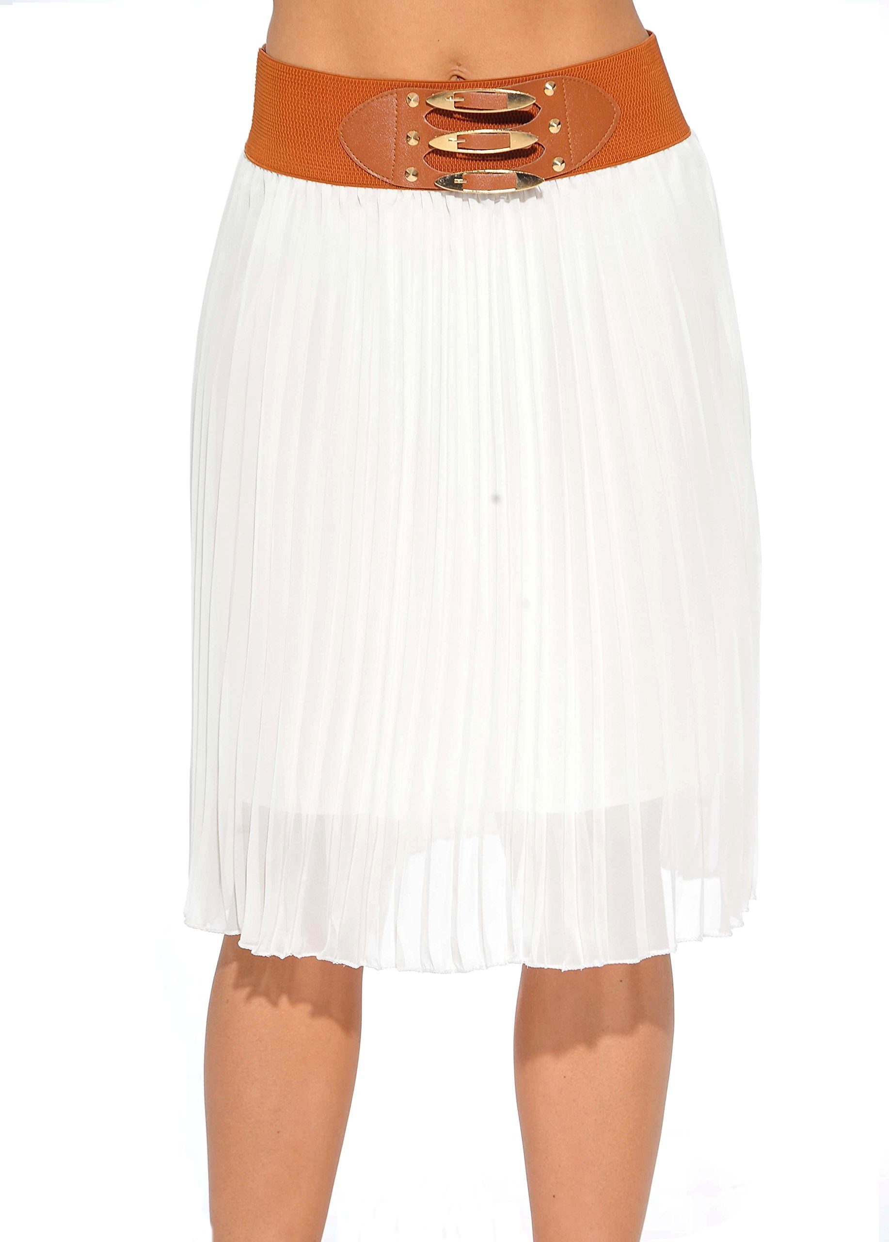 Buy Just Love Skirts Pleated Skirt Off white Small at Ubuy Pakistan