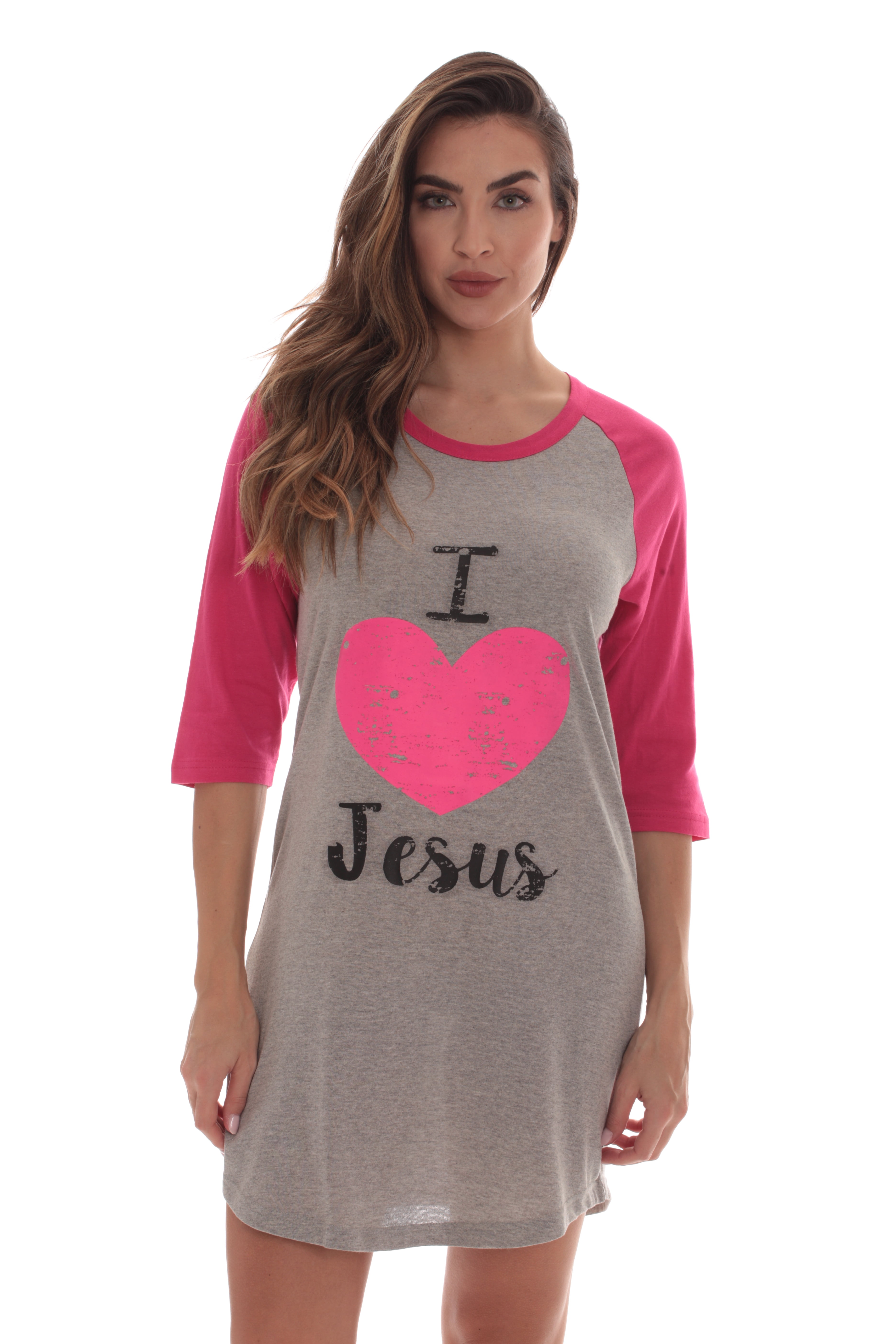 Just Love Women's 100% Cotton Sleep Dress - Baseball Sleeve Nightshirt, Black, Medium