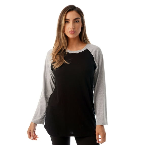 Just Love Sleep Dress for Women Solid Sleeping Shirt 6763 (Black Grey, Small)