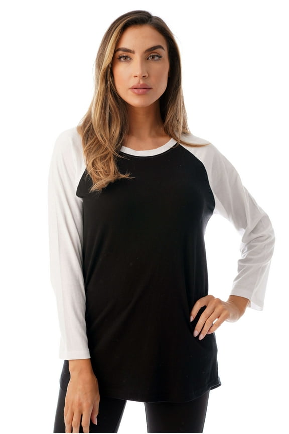 Sleep Dress for Women Solid Sleeping Shirt 6763 (Black White, Large)