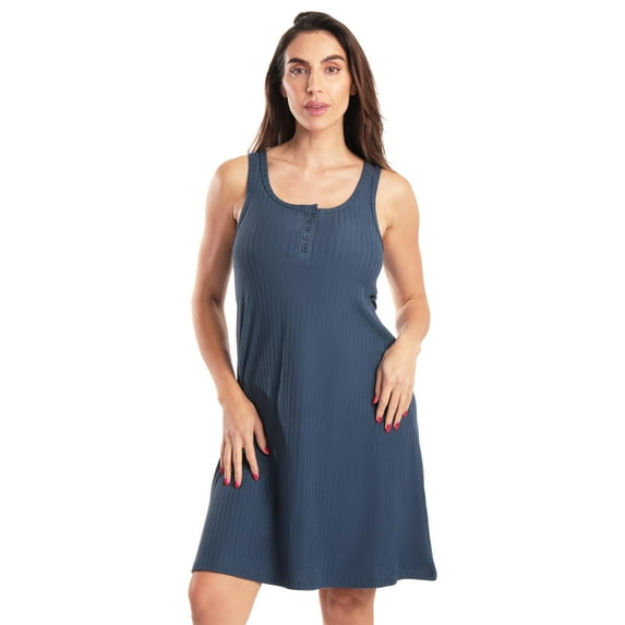 Just Love Sleeveless Nightgown for Women Lightweight, Comfortable Sleepwear with Stylish Design (Solid Navy, 2X)