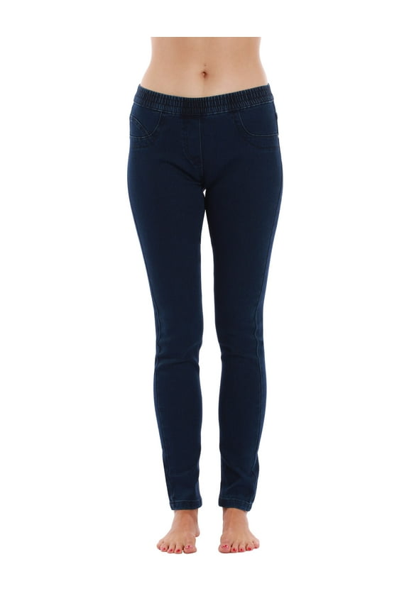 Solid Jeggings for Women (Dark Denim Stretch, Medium)