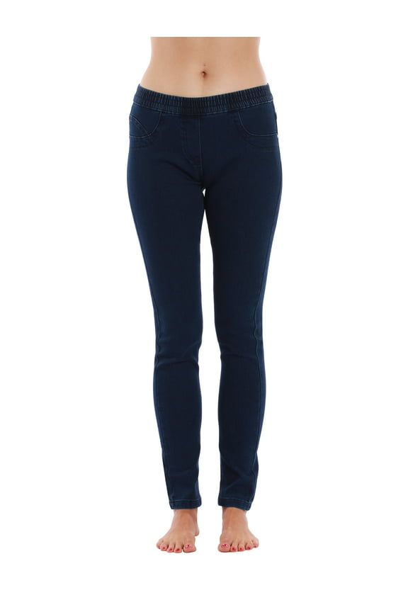 Solid Jeggings for Women (Dark Denim Stretch, X-Large)