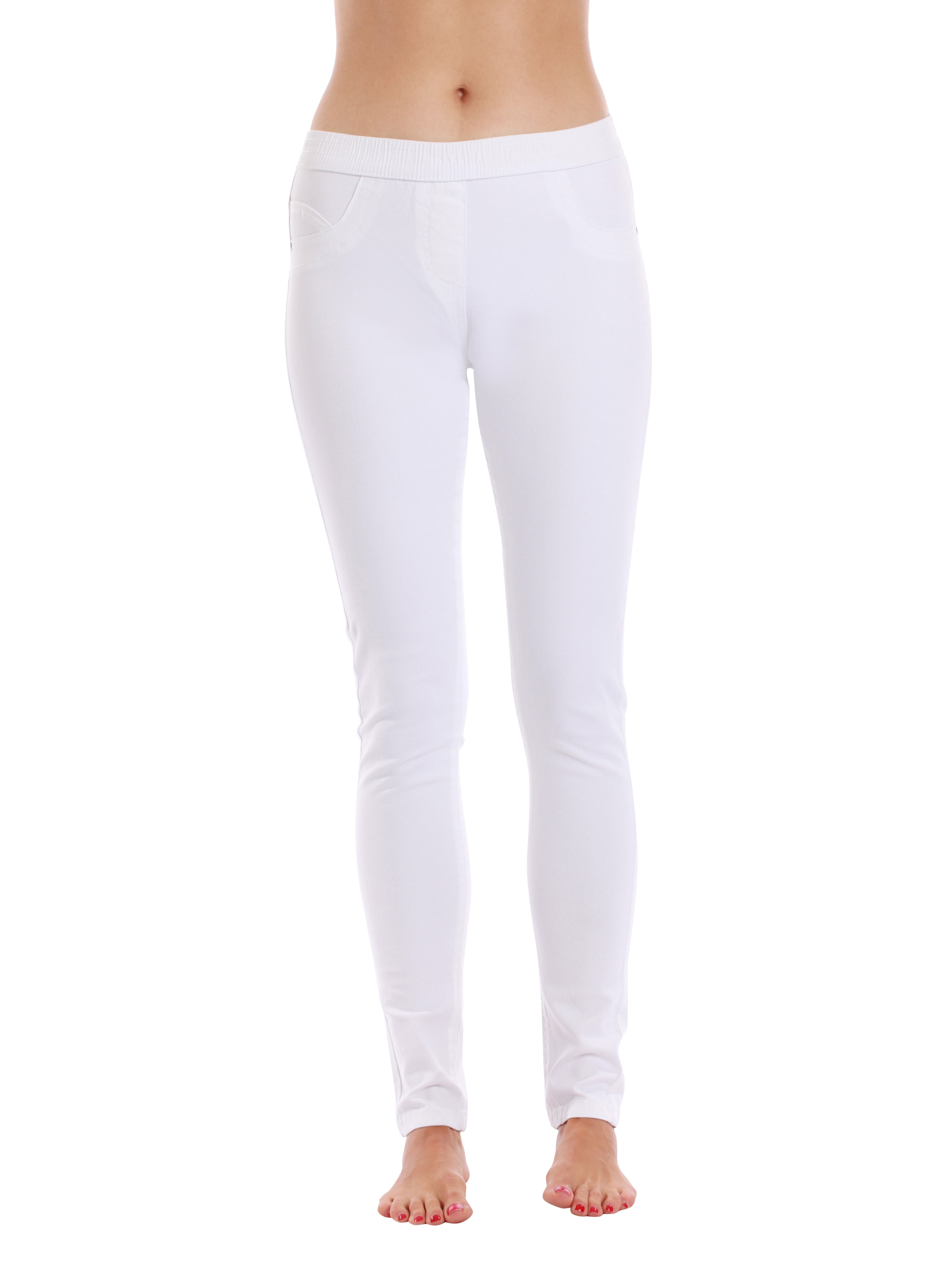 Just Love Solid Jeggings for Women (White, XXX-Large)
